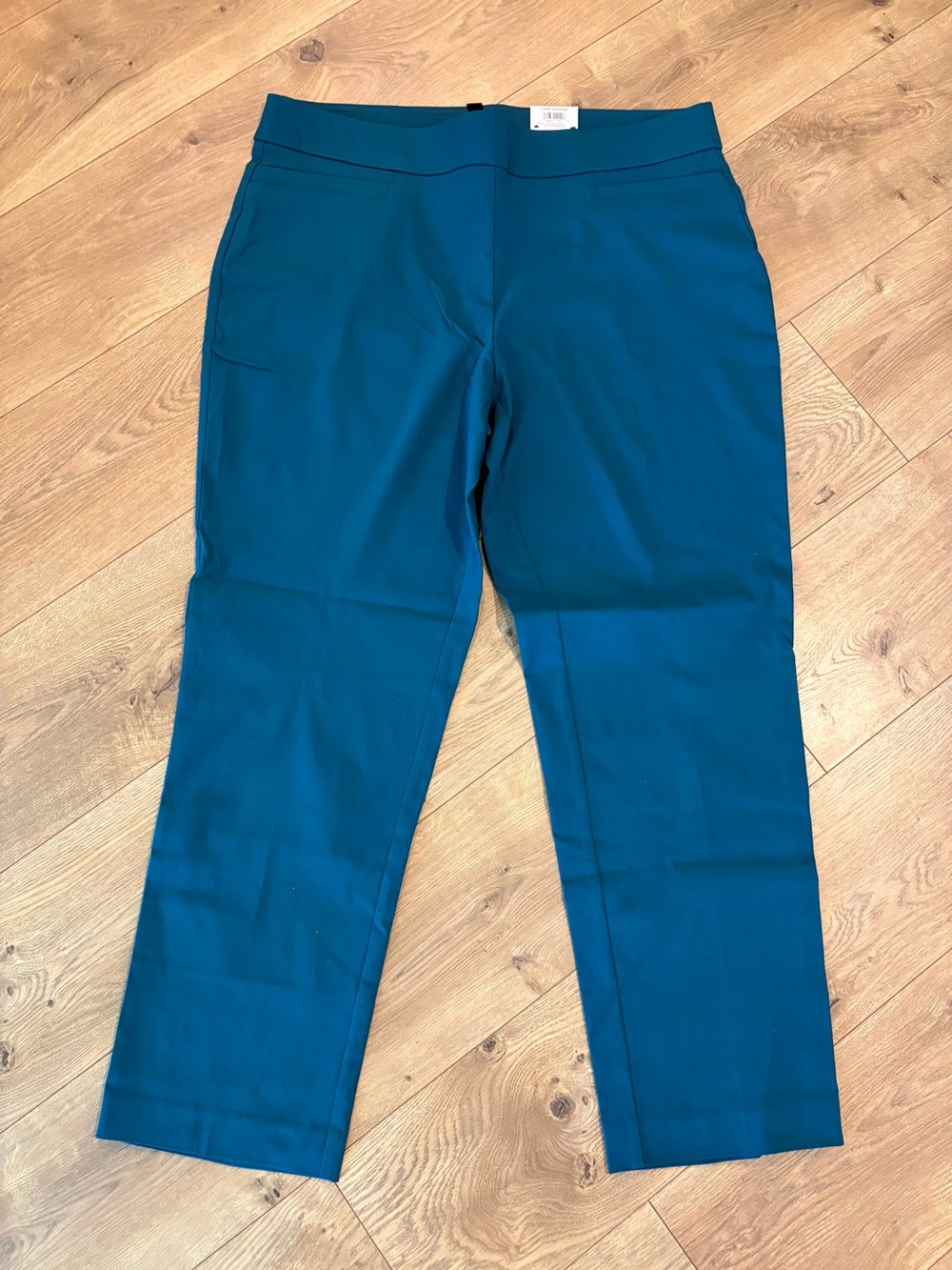 JM Collection Women’s Teal Slim Leg Pants, Plus 2X, Comfort Waistband, Tummy